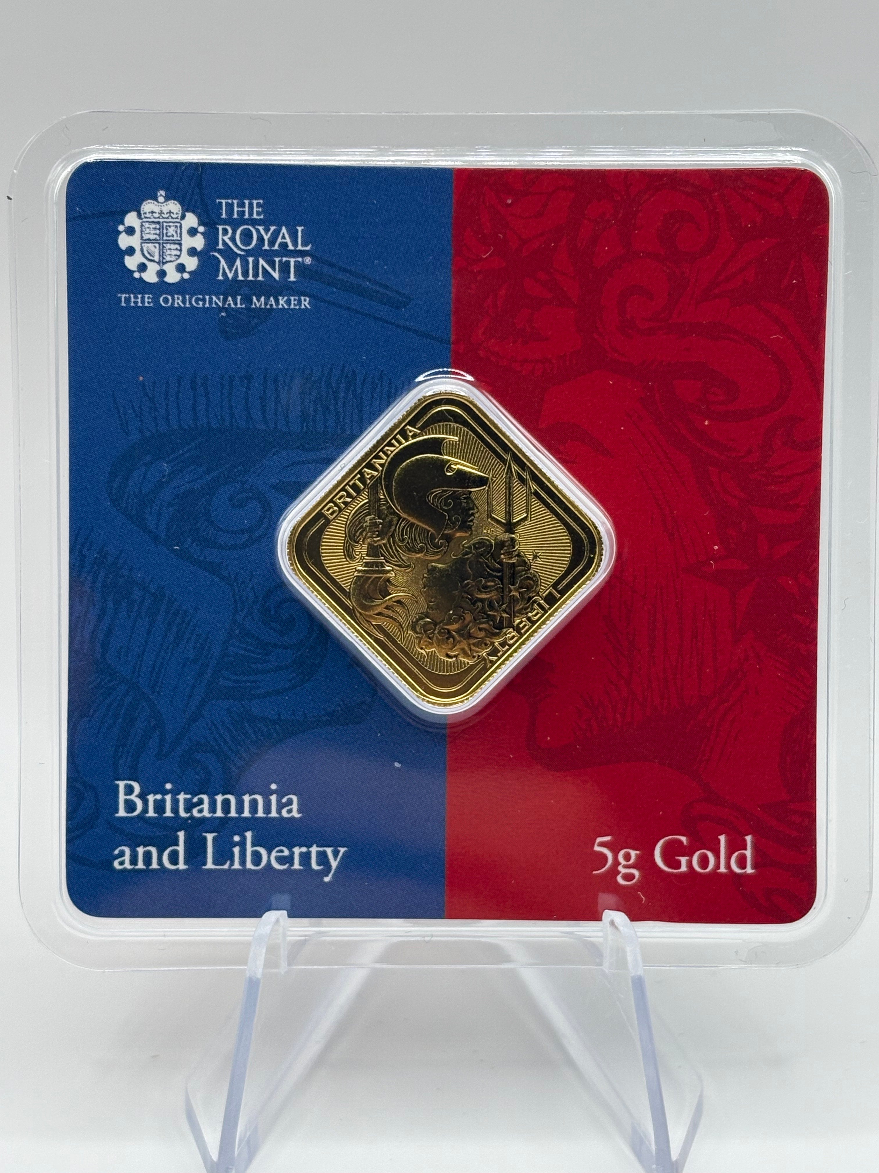 Britannia and Liberty 5g Gold Bullion Bar
999.9 Fine Gold | Limited to 1,500 bars worldwide