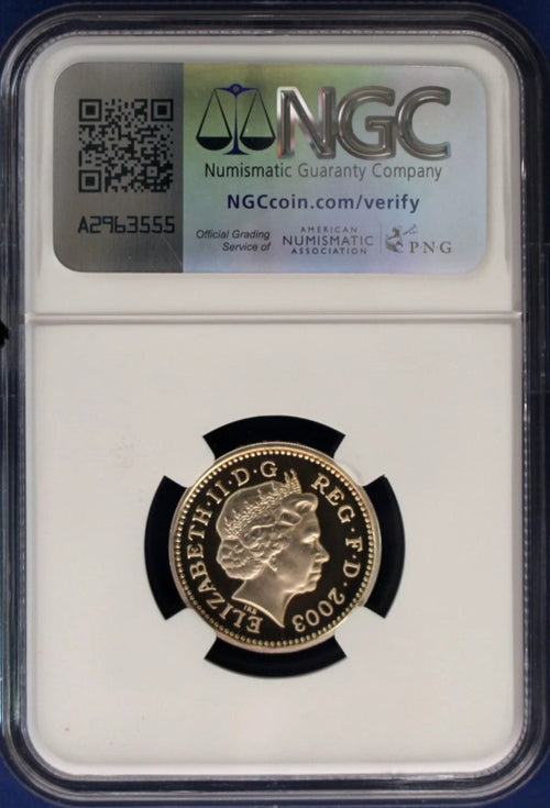 2003 Silver Proof £1 coin "Royal Arms" PF69 Ultra Cameo