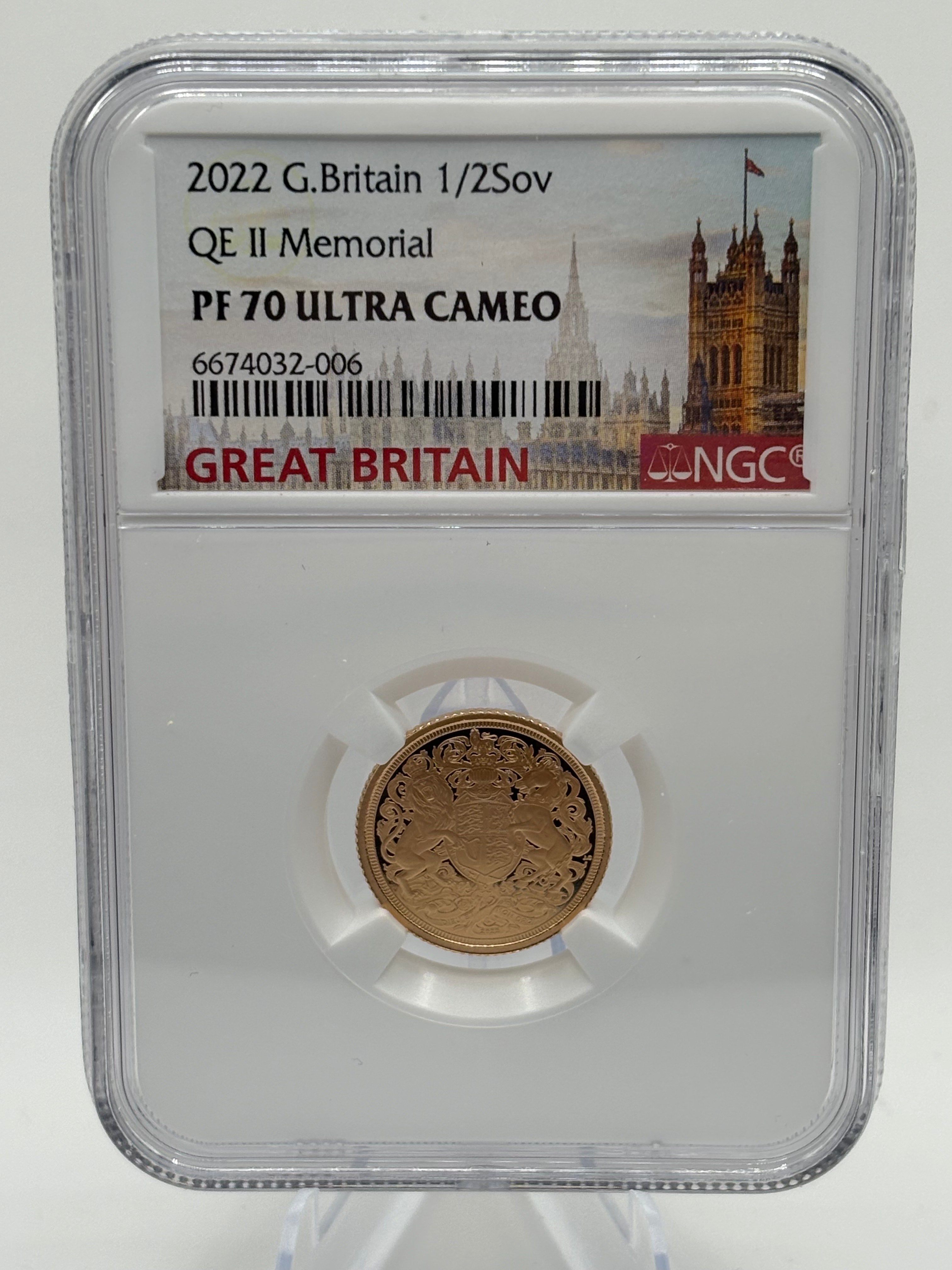 2002 Memorial Gold Half Proof Sovereign PF70 Ultra Cameo